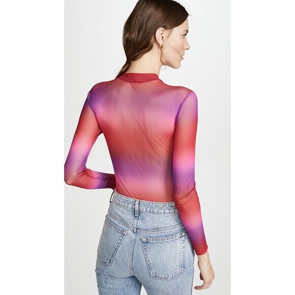 Only Hearts Ombre Tulle Mock Neck Thong Bodysuit Size S - Picture 2 of 11